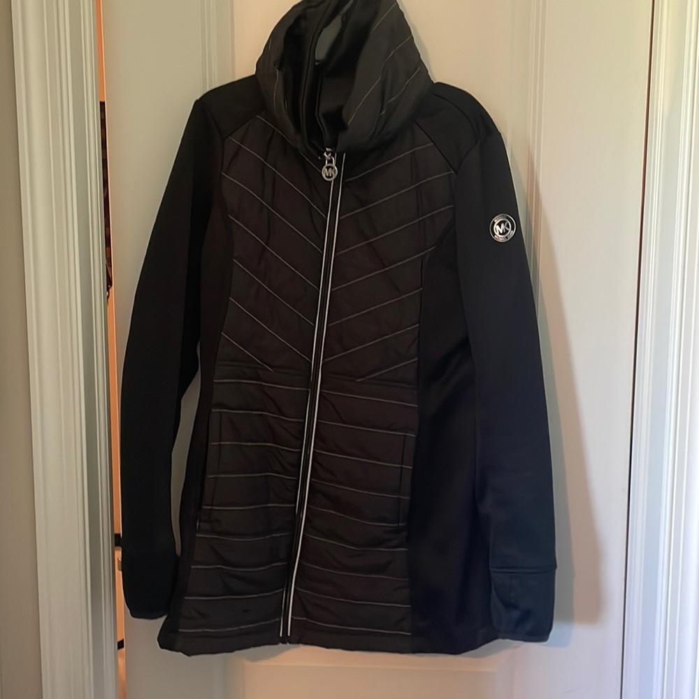 Michael Kors black fitted womens coat